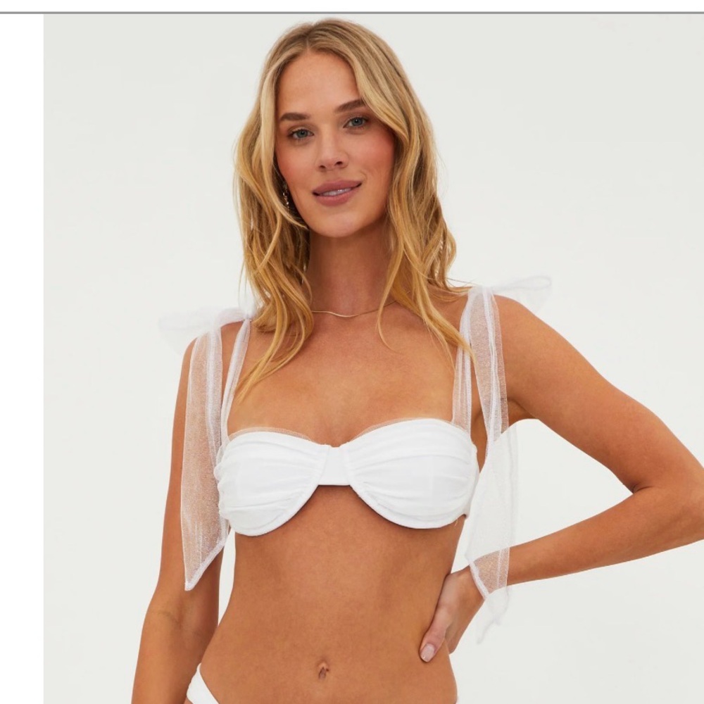 Beach Riot Drea Silver Bikini Top